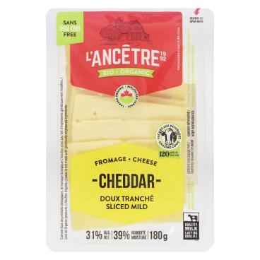 L'Ancêtre Organic Sliced Mild Cheddar 180g