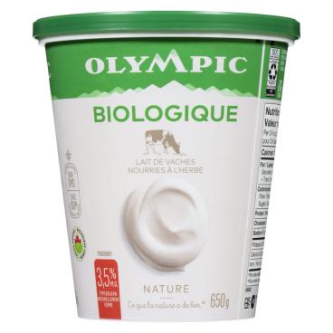 Olympic Yogourt biologique nature de type balkan 3.5% M.G. 650g