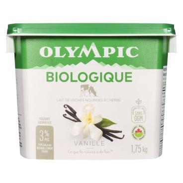 Olympic Yogourt biologique de type balkan vanille 3% M.G. 1.75kg
