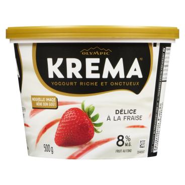 Olympic Krema Yogourt de type balkan fraise 8% M.G. 500g