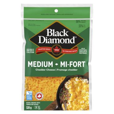 Black Diamond Shredded Medium Cheddar 320g