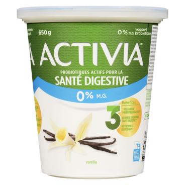 Activia Yogourt probiotique vanille 0% M.G. 650g