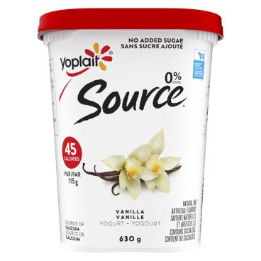Yoplait Source No Sugar Added Vanilla Yogurt 0% M.F. 630g