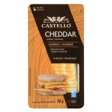 Castello Sliced Marble Cheddar 165g