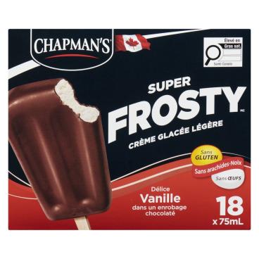 Chapman's Barres de crème glacée vanille Super Frosty 18x75ml
