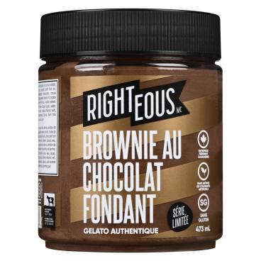 Righteous Gelato brownie au chocolat fondant 473ml