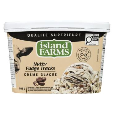 Island Farms Crème glacée supérieure Nutty Fudge Tracks 1.65L