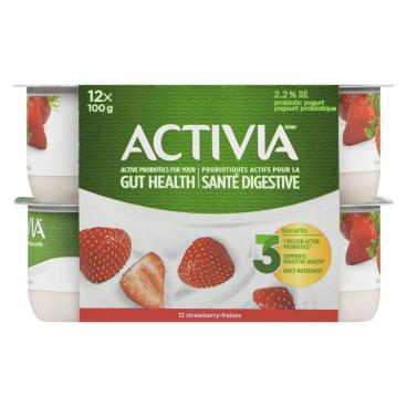 Activia Strawberry Probiotic Yogurt 12x100g