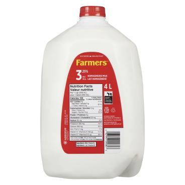 Farmers Homogenized Milk 3.25% M.F. 4L