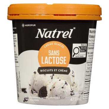 Natrel Crème glacée sans lactose biscuits et crème 473ml