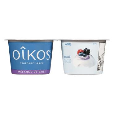 Oîkos Yogourt grec petits fruits 0% M.G. 4x100g