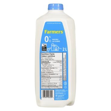 Farmers Skim Milk 0% M.F. 2L