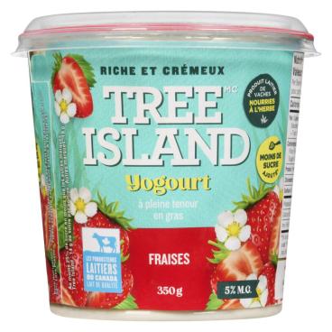 Tree Island Gourmet Yogurt Yogourt fraises nourries à l'herbe 5% M.G 350g