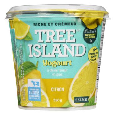 Tree Island Gourmet Yogurt Yogourt nourries à l'herbe citron 6.5% M.G. 350g