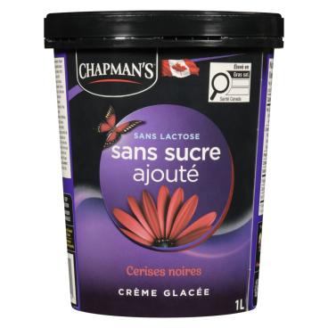 Chapman's Crème glacée cerises noires sans sucre ajouté sans lactose 1L