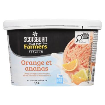 Scotsburn s'unit à Farmers Crème glacée légère de qualité supérieure orange et ananas 1.5L