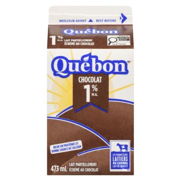 Québon Lait partiellement écrémé au chocolat 1% M.G. 473ml