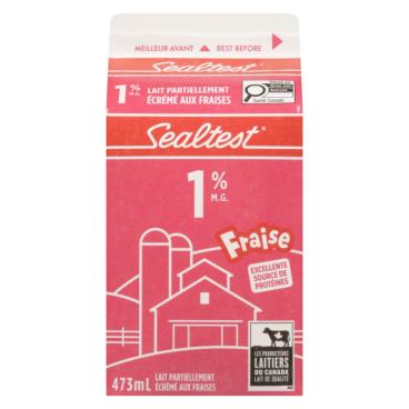 Sealtest Lait partiellement écrémé à la fraise 1% M.G. 473ml