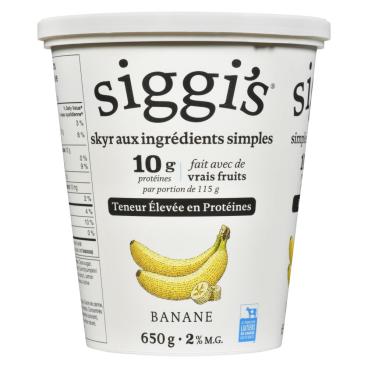 Siggi's Yogourt skyr banane 2% M.G. 650g