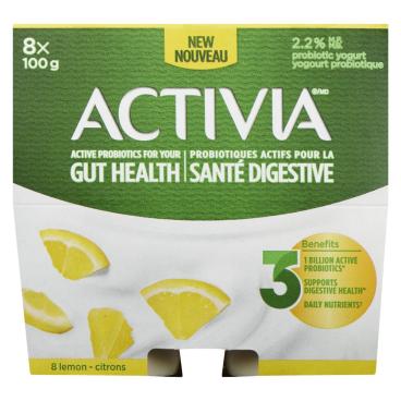 Activia Lemon Probiotic Yogurt 8x100g