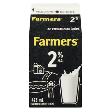 Farmers Lait partiellement écrémé 2% M.G. 473ml