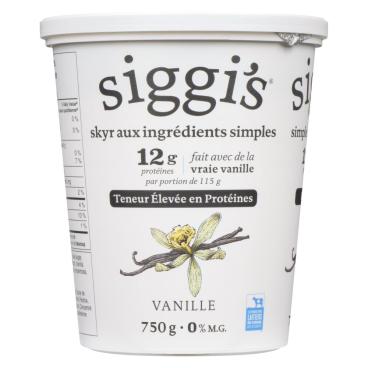 Siggi's Yogourt skyr vanille 0% M.G. 750g