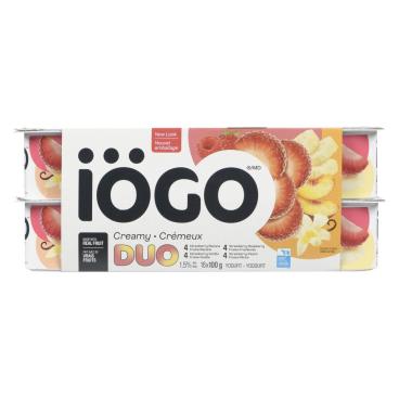 Iögo Strawberry-Raspberry, Strawberry-Vanilla, Strawberry-Peach, Strawberry-Banana Yogurt 1.5% M.F. 16x100g