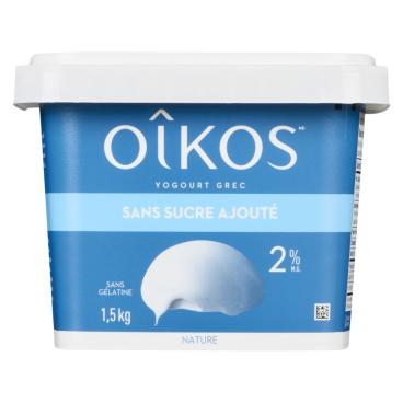Oîkos Yogourt grec nature sans sucre ajouté 2% M.G. 1.5kg