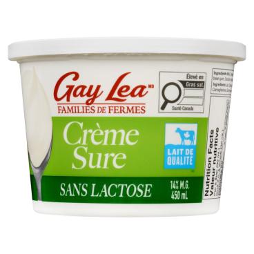 Gay Lea Crème sure sans lactose 14% M.G. 450ml