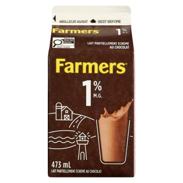 Farmers Lait partiellement écrémé au chocolat 1% M.G. 473ml