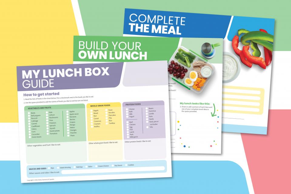 Image of 3 activities for My Lunch Box Guide, Build Your Own Lunch and Complete the Meal