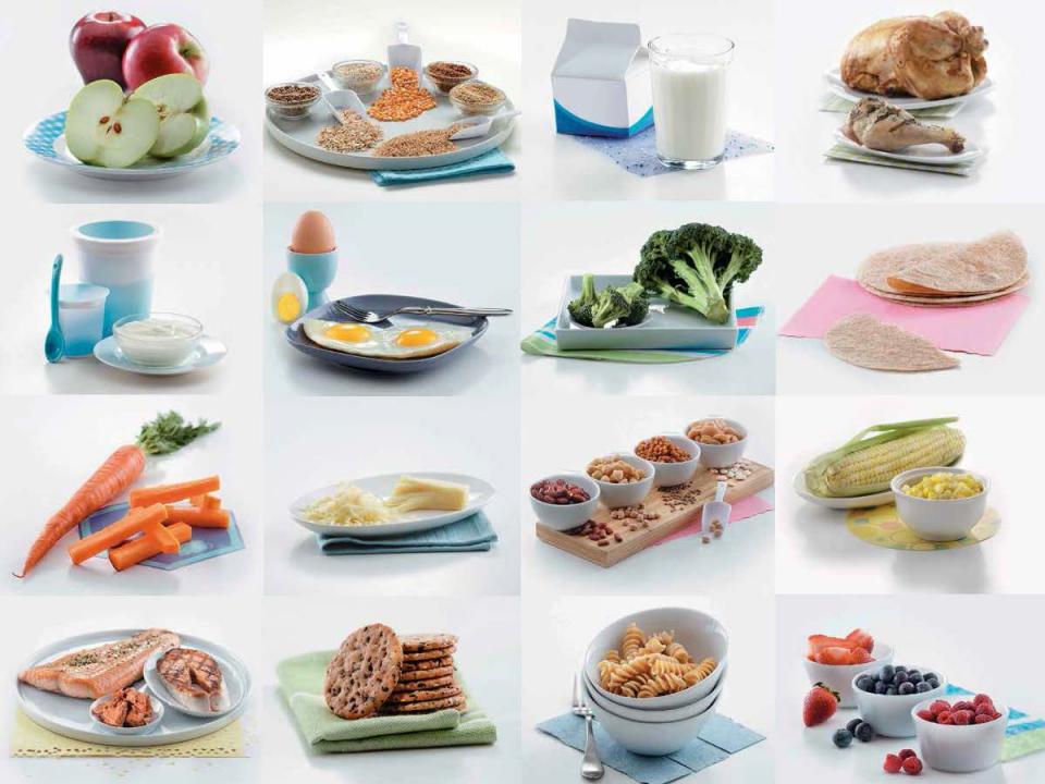 Collage de cartes de modèles d'aliments