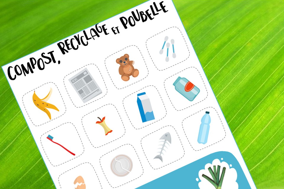 Fiche jeu de découpage sur le compost et le recyclage