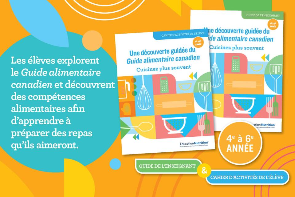Les eleves explorent le Guide alimentaire canadien et decouvrent des competences alimentaires afin d'apprendre a preparer des repas qu'ils aimeront.
