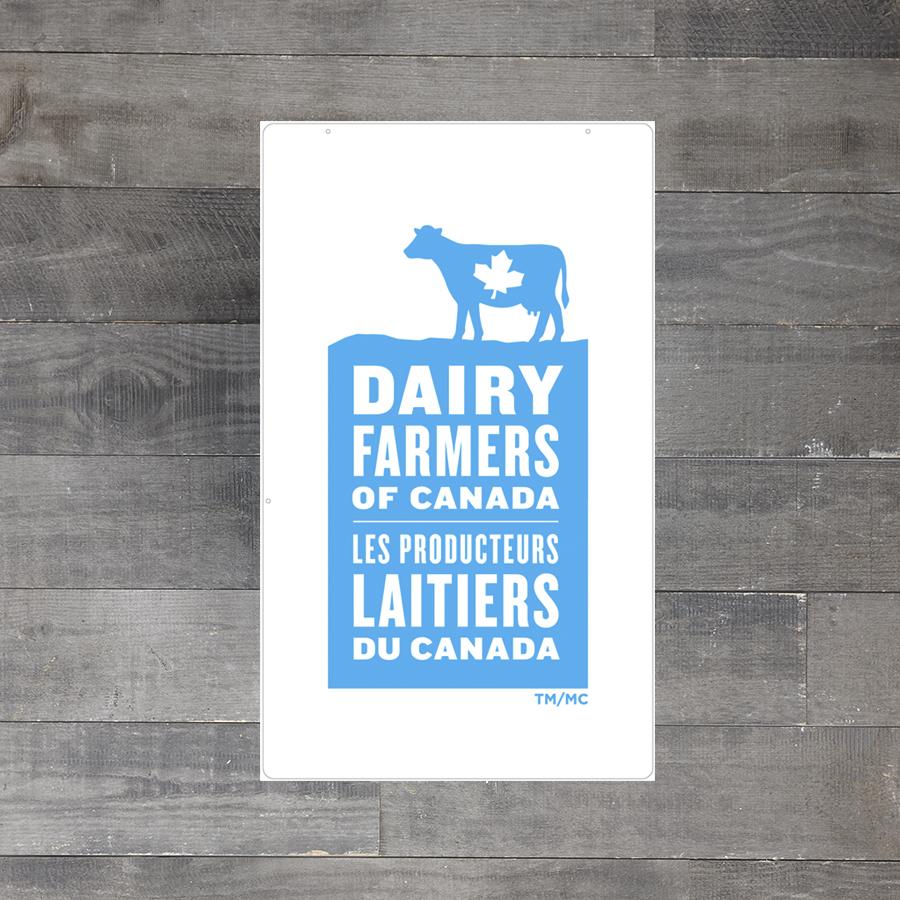 Aluminium sign with Diary Farmers of Canada logo