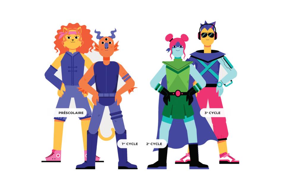 Personnages du jeux éducatifs en ligne gratuits