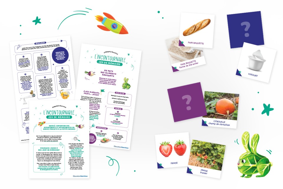 Des jeux de mémoire sur les aliments et leur provenance