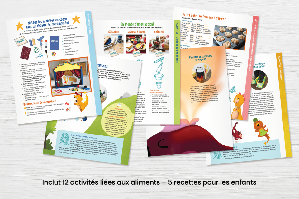 Inclut 12 activités liées aux aliments + 5 recettes pour les enfants.