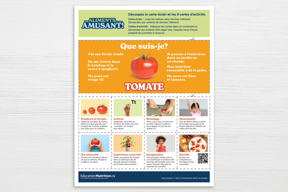 Les aliment c'est amusant - fiche tomate