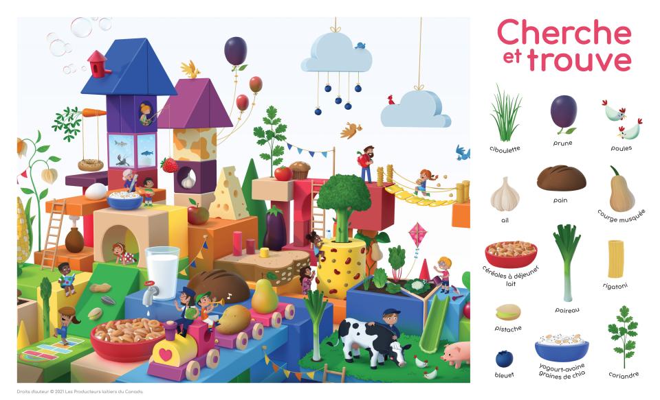 Jeu de cherche et trouve - Village de blocs