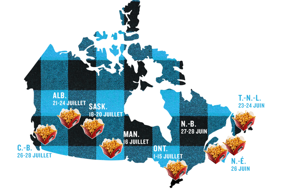 Carte de la tournée Smokes Poutinerie