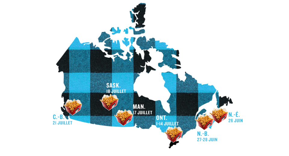 Carte de la tournée Smokes Poutinerie