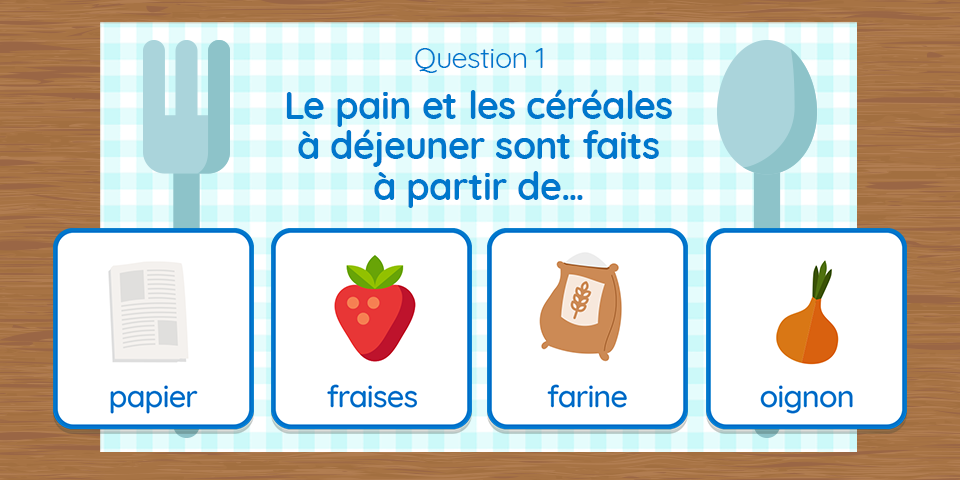 Une des questions du jeu-questionnaire