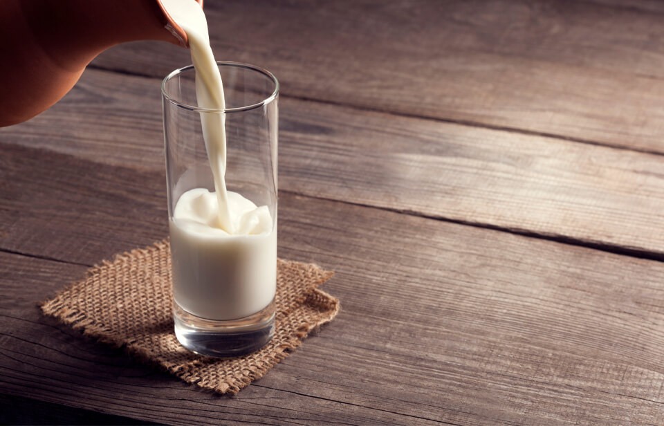 Une verre de lait