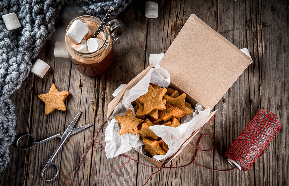 Idée de cuisine des Fêtes : boîte de biscuits maison 