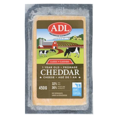 ADL Cheddar classique coloré 1 an 450g | Plaisirs laitiers