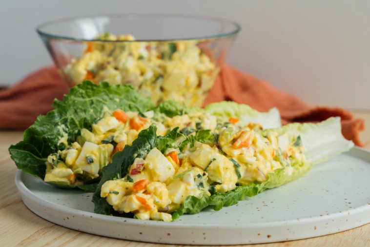 Salade aux oeufs et fromage cottage