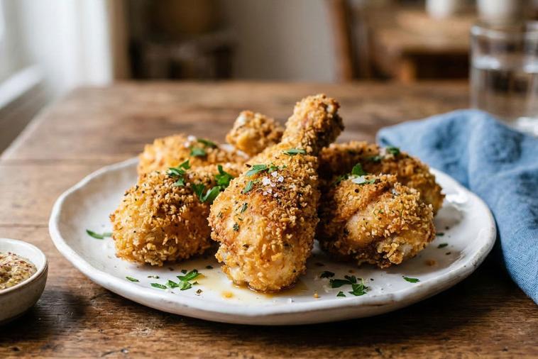 Pilons de poulet panés croustillants 