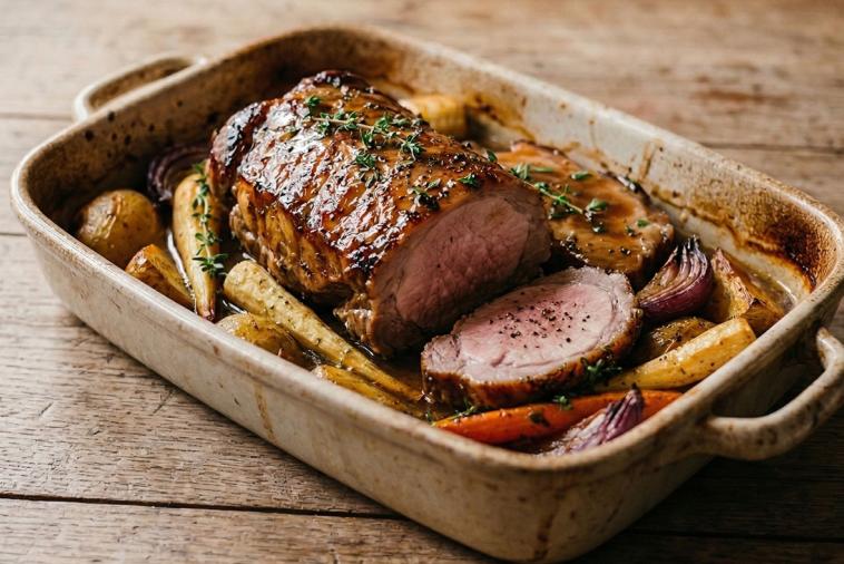 Rôti de porc braisé