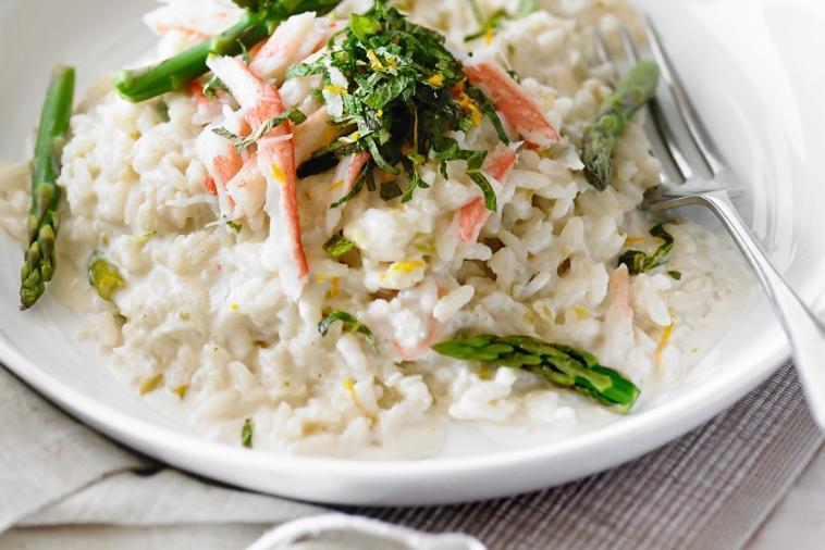 asparagus and crab risotto